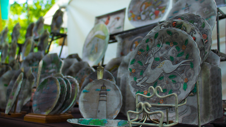 Recycled metal dishes at a Berea festival in Kentucky