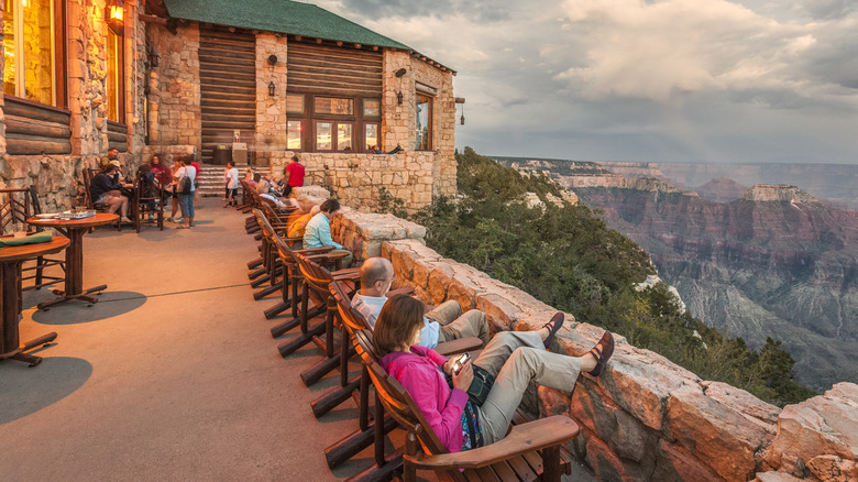 Watching the clouds over the North Rim from the patio at Grand Canyon Lodge