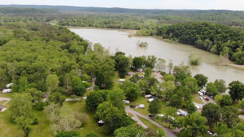 The River Road campground by Clearwater Lake, providing access to both the lake and the Black River