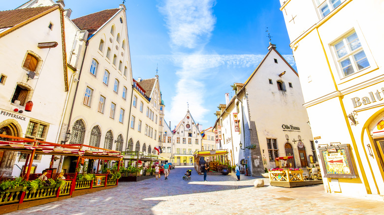 Tallinn Old Town in Estonia with Olde Hansa restaurant