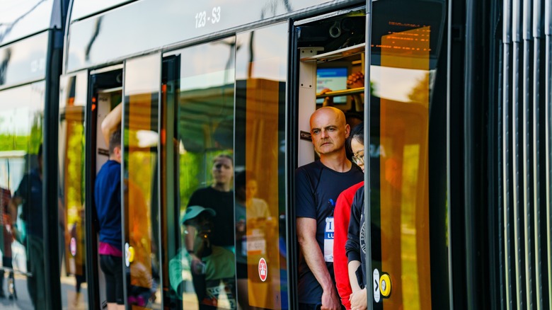 people on Luxembourg tram