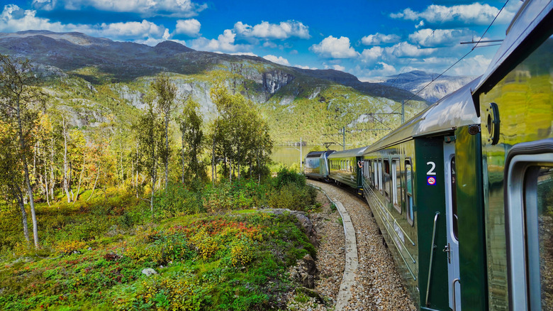 The Flam Railway traveling between Myrdal and Flam