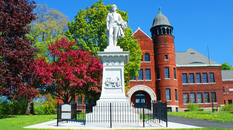Statue of Robert Burns in front of Vermont Historical Society, Barre, Vermont
