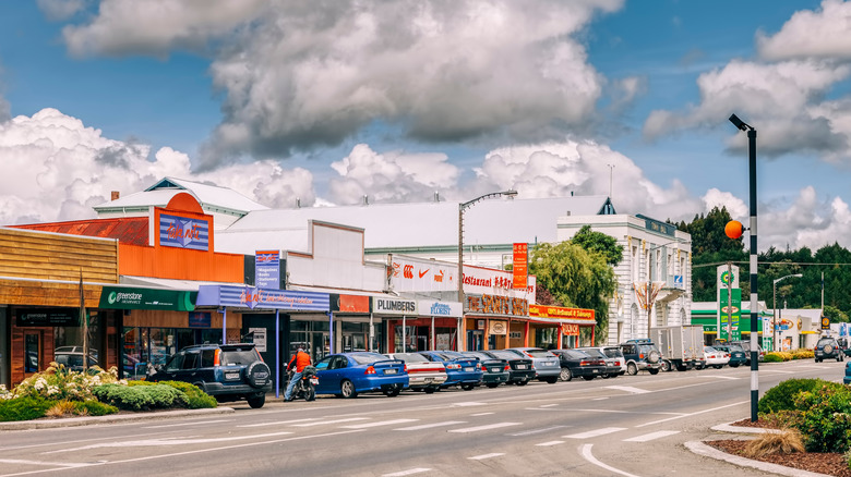 Shops and businesses line Taihape's downtown