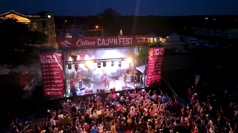 A band performs at the Celina Cajun Fest in Texas