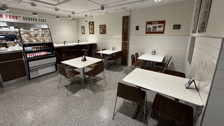 Dining area and tables inside Hen & Egg