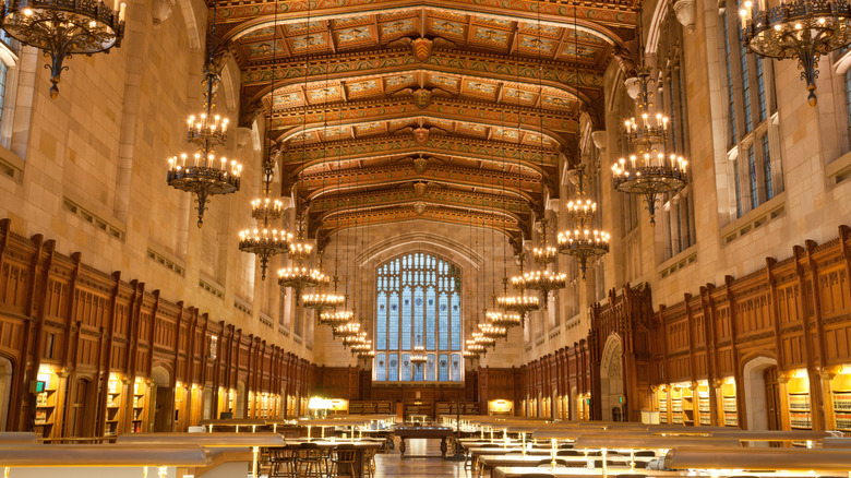 Inside the library at the University of Michigan