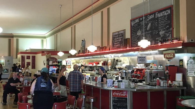 View of the Soda Fountain at Woolworth Walk in Asheville, North Carolina