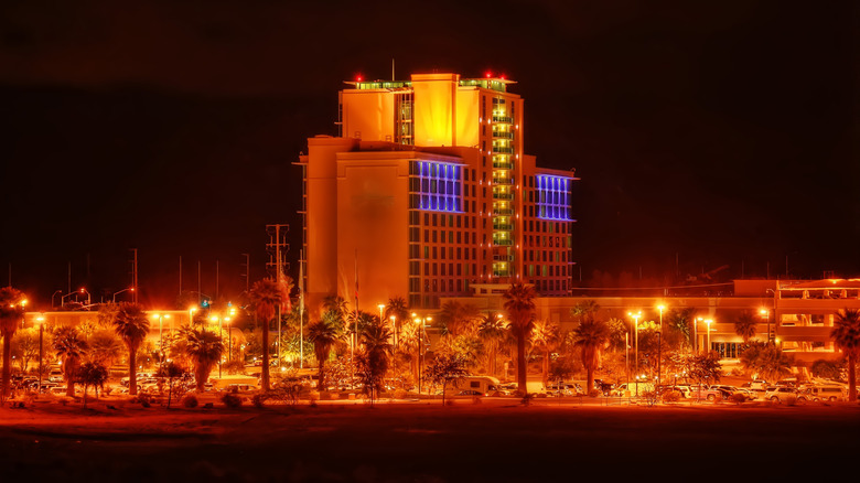 The Agua Caliente Resort at night