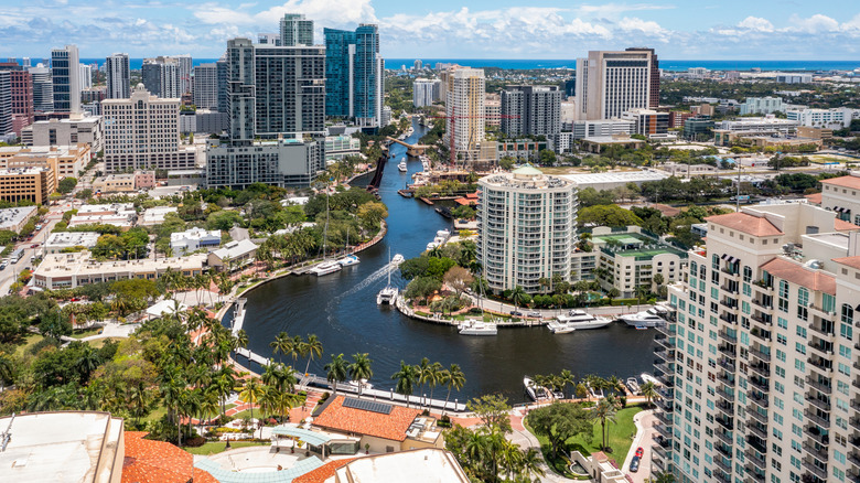 The city and waterway of Fort Lauderdale, Florida, during the daytime
