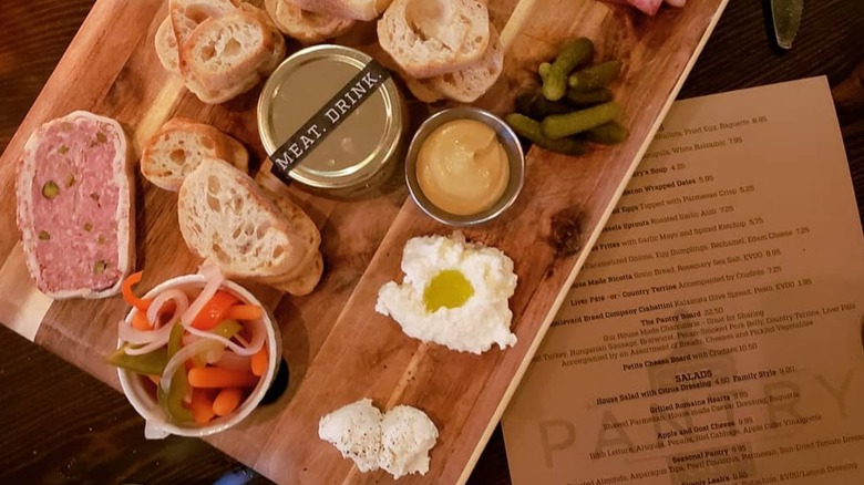 Charcuterie board with Pantry menu