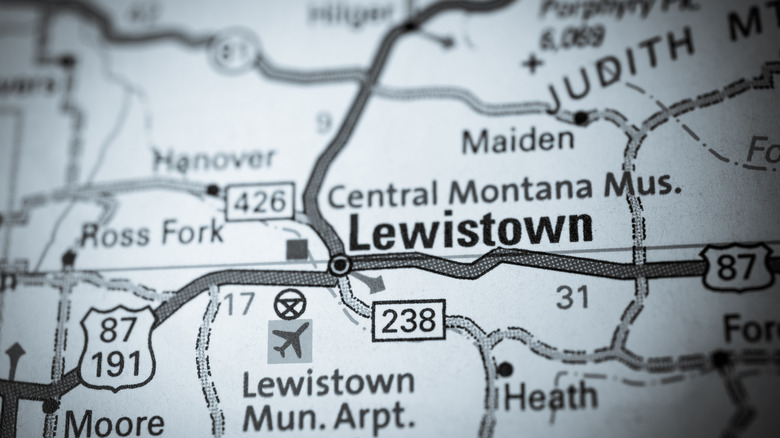 Lewistown on a map