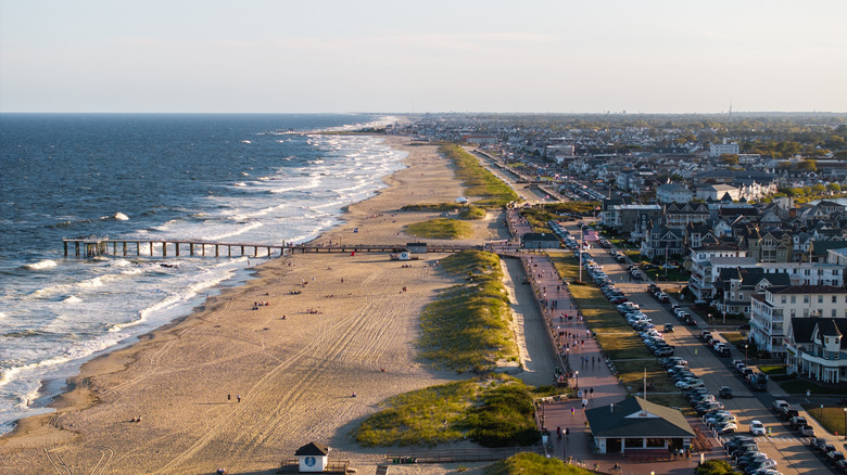 An aerial view of Ocean Grove Pier on the Jersey Shore