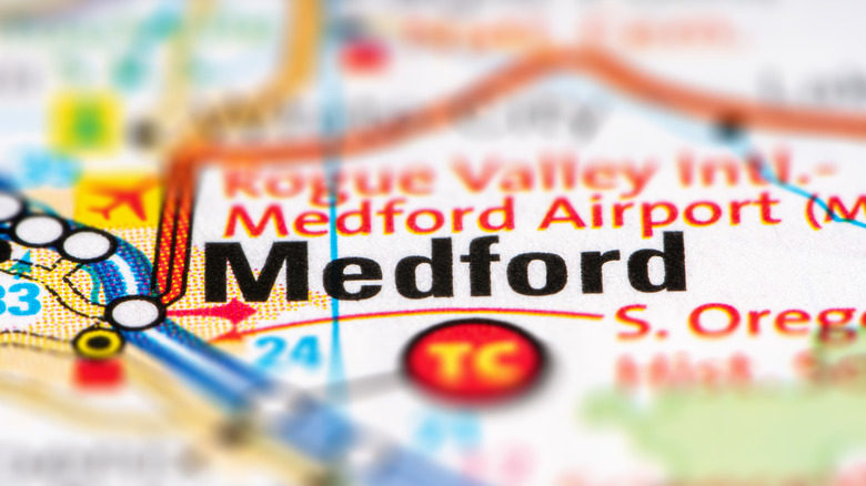 picture of map showing Medford on it