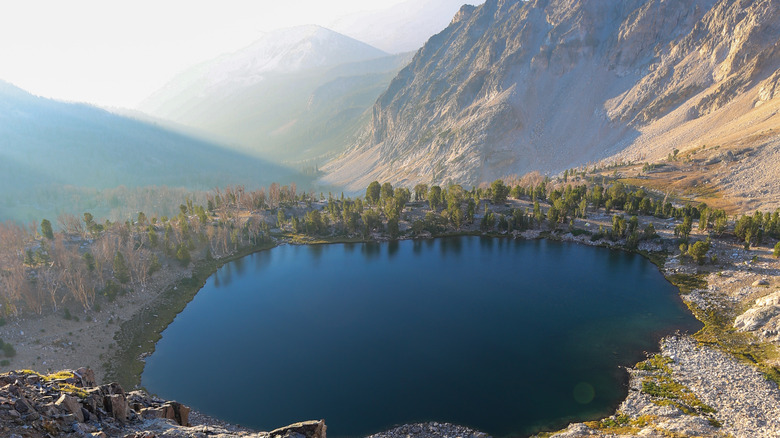 Looking back towards Broad Canyon where the hiking path to Goat Lake goes
