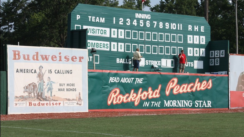 Score board at League Stadium in Huntingburg IN