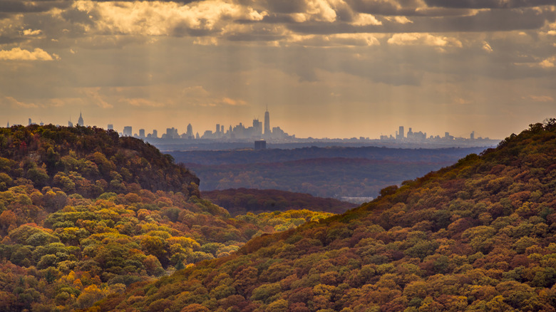 A view of the New York skyline from Bear Mountain State Park
