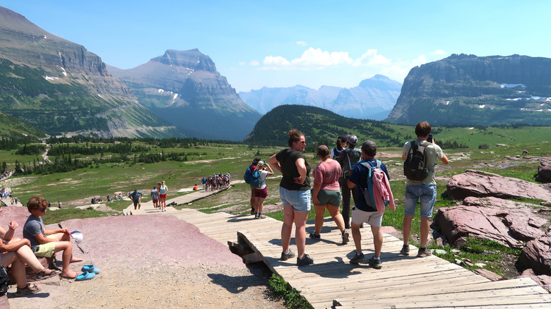 July crowds in Glacier National Park