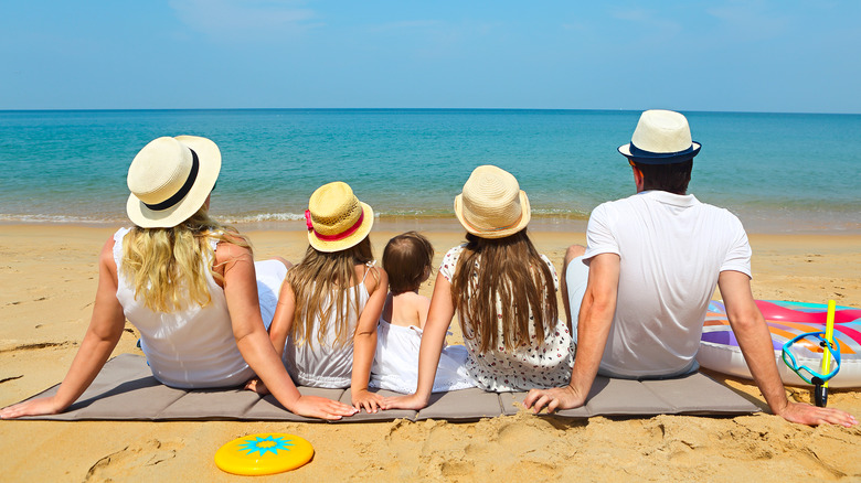 Family at beach