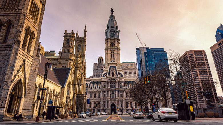 City Hall and old buildings in Philadelphia