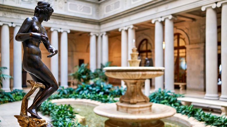 The interior courtyard of the Frick Museum in Manhattan