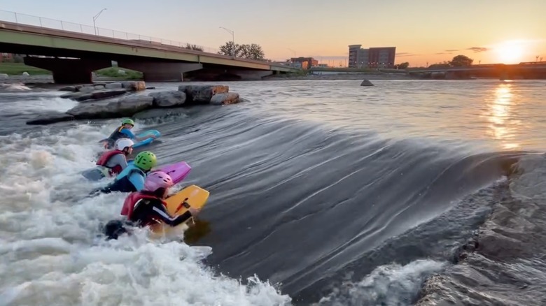 Gateway River Park river surfing, Cedar Falls