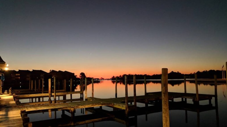 Sunset overlooking Toms River and the marina at Huddy Park in Toms River Township