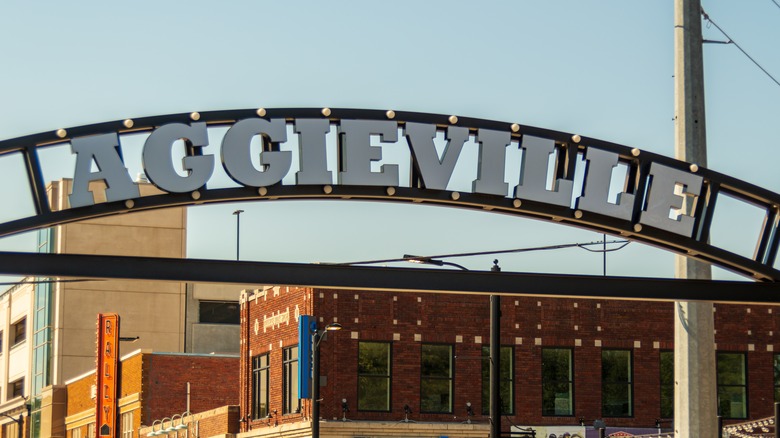 Aggieville sign in Manhattan, Kansas