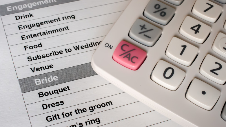 List of wedding essentials and calculator