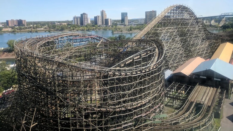 An aerial view of Le Monstre at La Ronda in Montreal