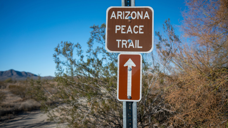 A sign for the Arizona Peace Trail