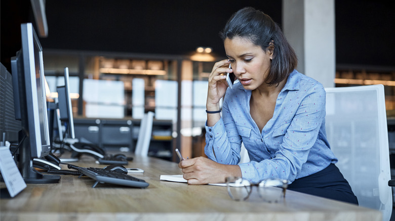 Woman talking on the phone