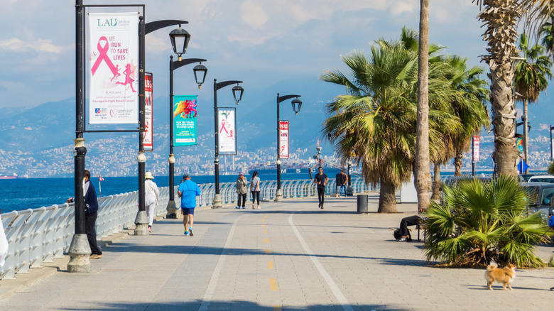 People walking along La Corniche