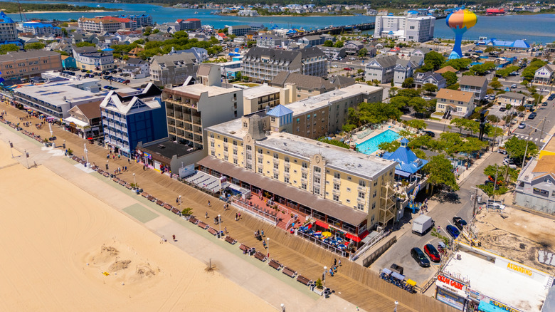 Aerial view of Ocean City Boardwalk