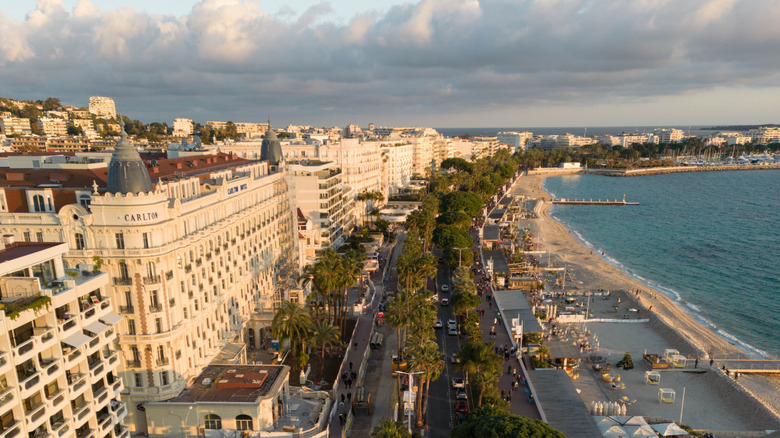 Aerial view of Promenade de la Croisette