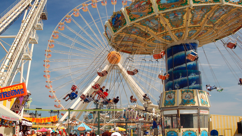 Amusement park rides on Wildwoods Boardwalk