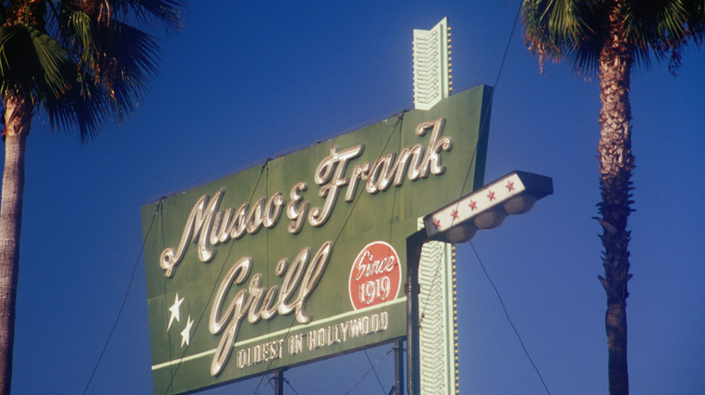Large sign for the Musso and Frank Grill