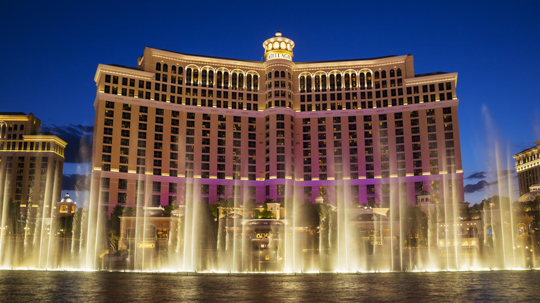Close-up shot of the Bellagio fountains, Las Vegas Boulevard