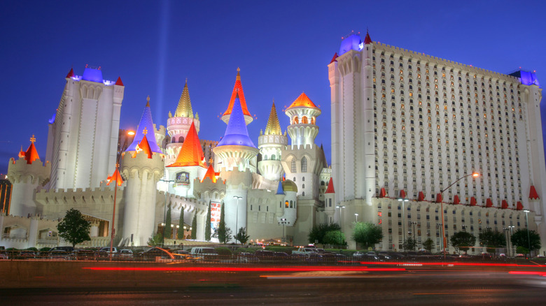 The Excalibur three main exterior buildings, designed with the medieval Arthurian theme