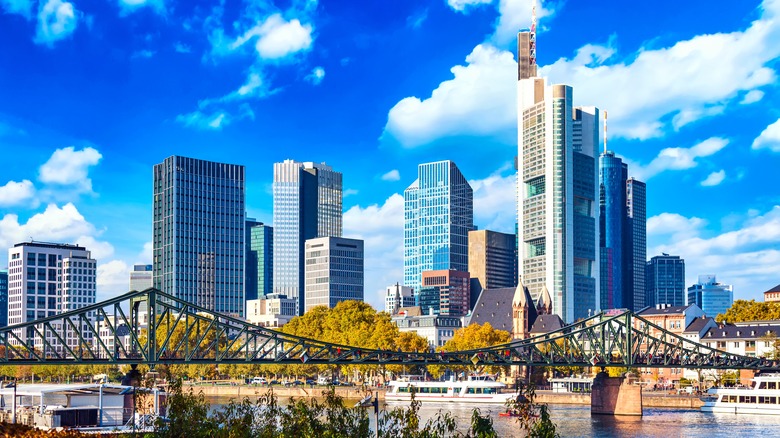 A view of the skyscrapers in Frankfurt's financial district