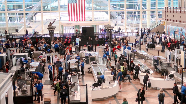 The TSA screening section at DEN