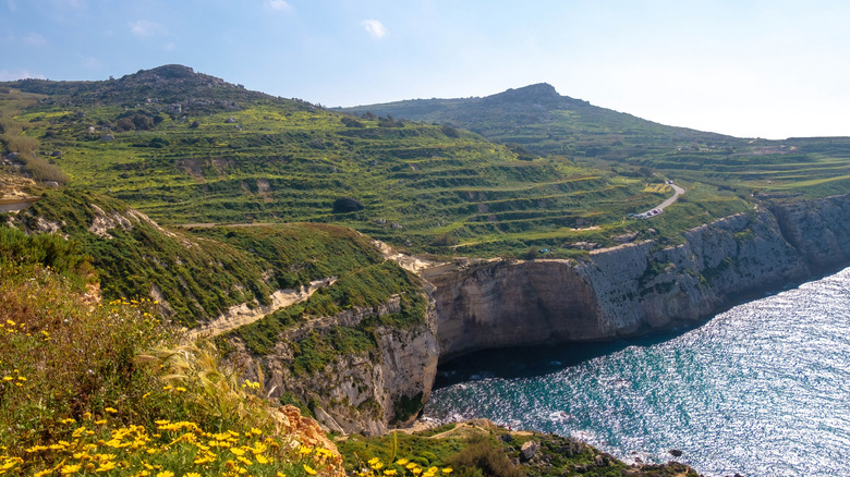 Cliffs over Fomm ir-Riħ beach, Malta
