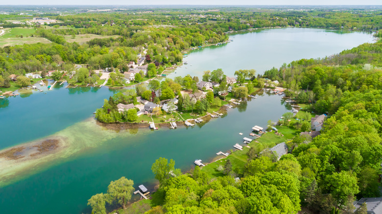 Aerial view of West Bend, Wisconsin