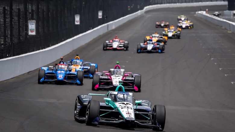 Cars on the Indianapolis Motor Speedway