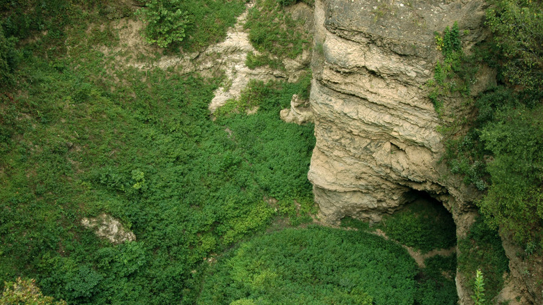 The gorge at Grand Gulf State Park in Missouri