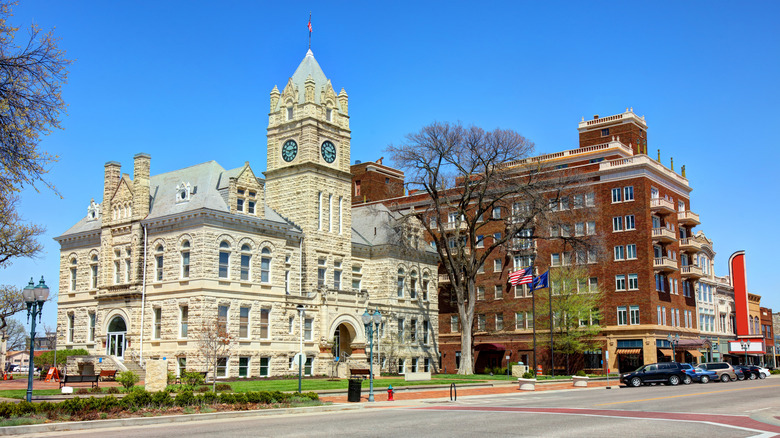 Manhattan Kansas courthouse and downtown area