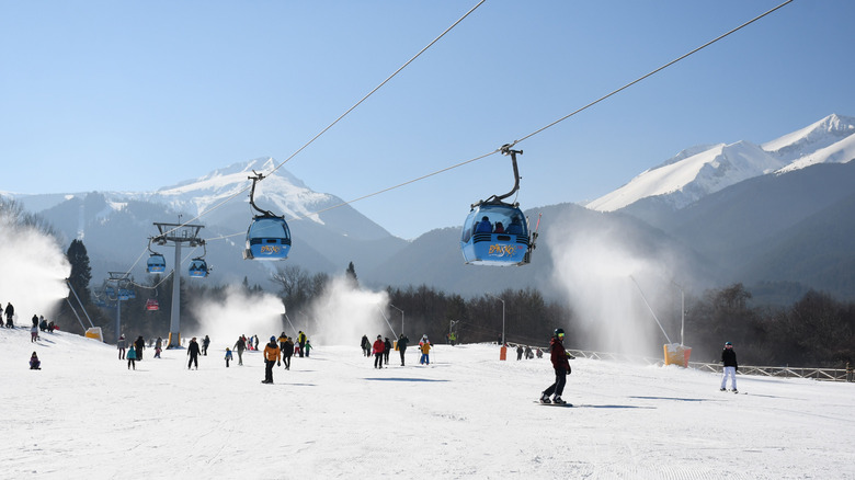 A ski lift at Bansko's ski resort