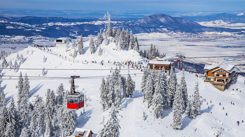 Panoramic view of Poiana Brașov, Romania ski resort