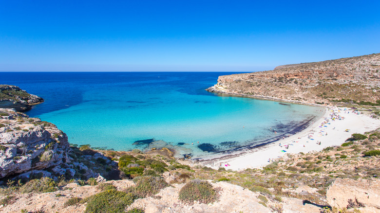 Rabbit Beach on Lampedusa, Italy
