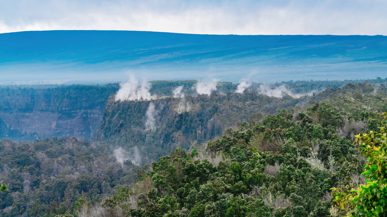 Cloudy vista at Volcanoes National Park.